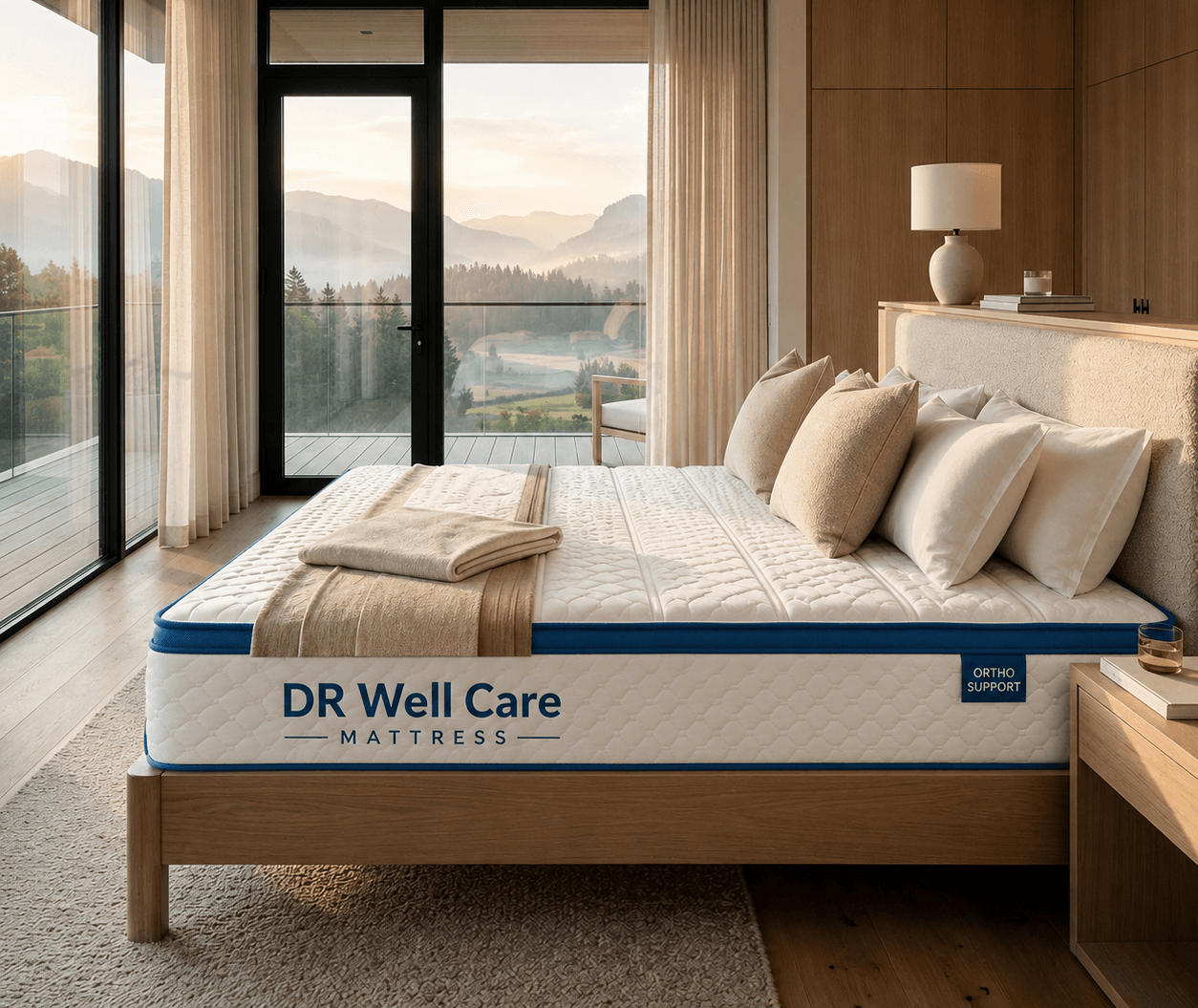 Luxury Bedroom with Dr Well Care Mattress